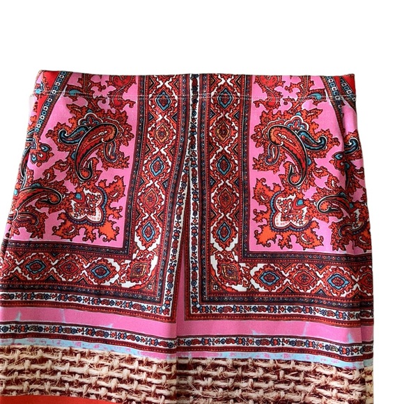 NWOT Clover Canyon “Surf Blanket” Pink Paisley Neoprene Bandage Mini Skirt - S - Picture 8 of 13